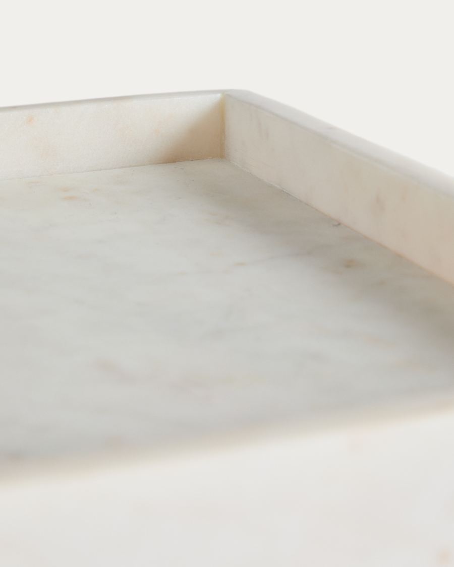 Plateau Serela en marbre blanc 35 x 35 cm