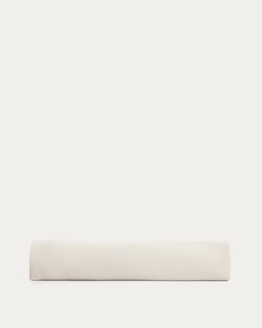 Nappe Aldine en coton et lin couleur gris pierre 170 x 250 cm