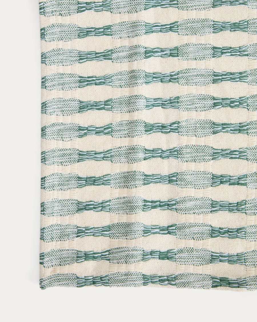 Runner da tavola Coren 100% cotone jacquard verde a contrasto 50 x 150 cm