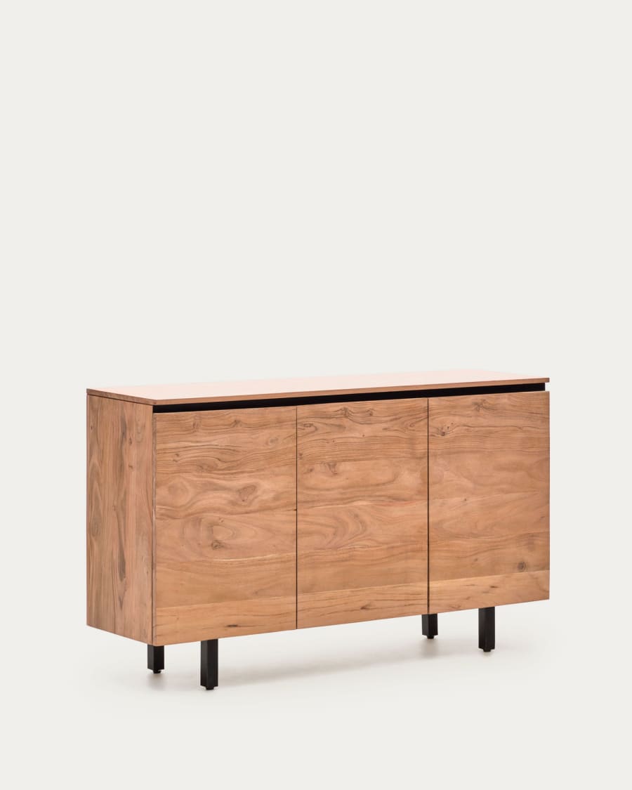 Uxue solid acacia wood sideboard in a natural finish, 150 x 88 cm