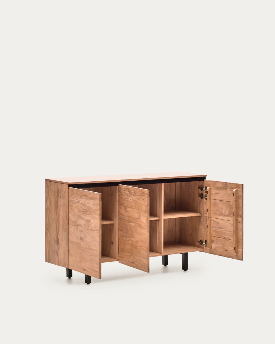 Uxue solid acacia wood sideboard in a natural finish, 150 x 88 cm