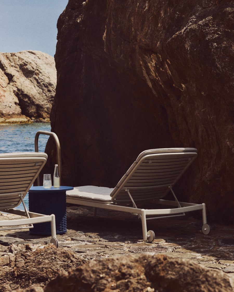 Marcona aluminium sun lounger in a white paint finish