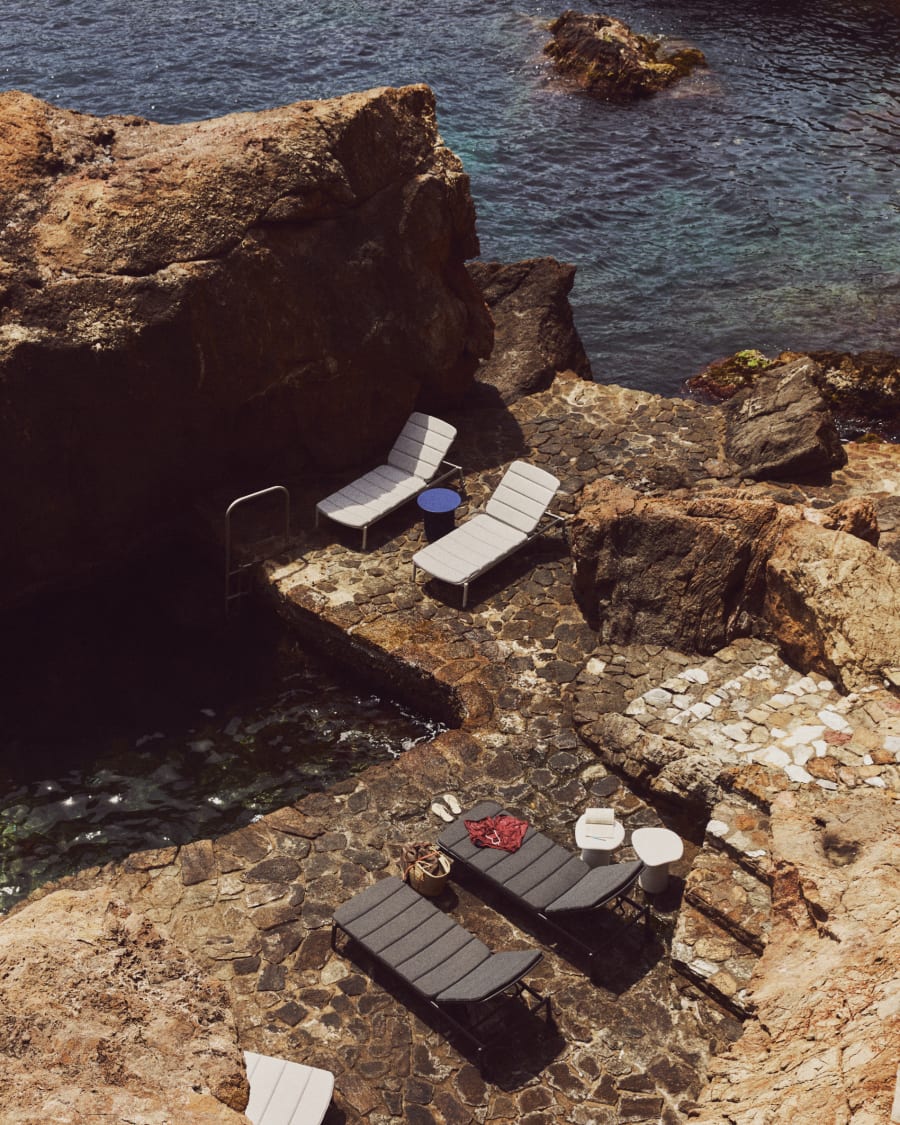Marcona aluminium sun lounger in a black paint finish