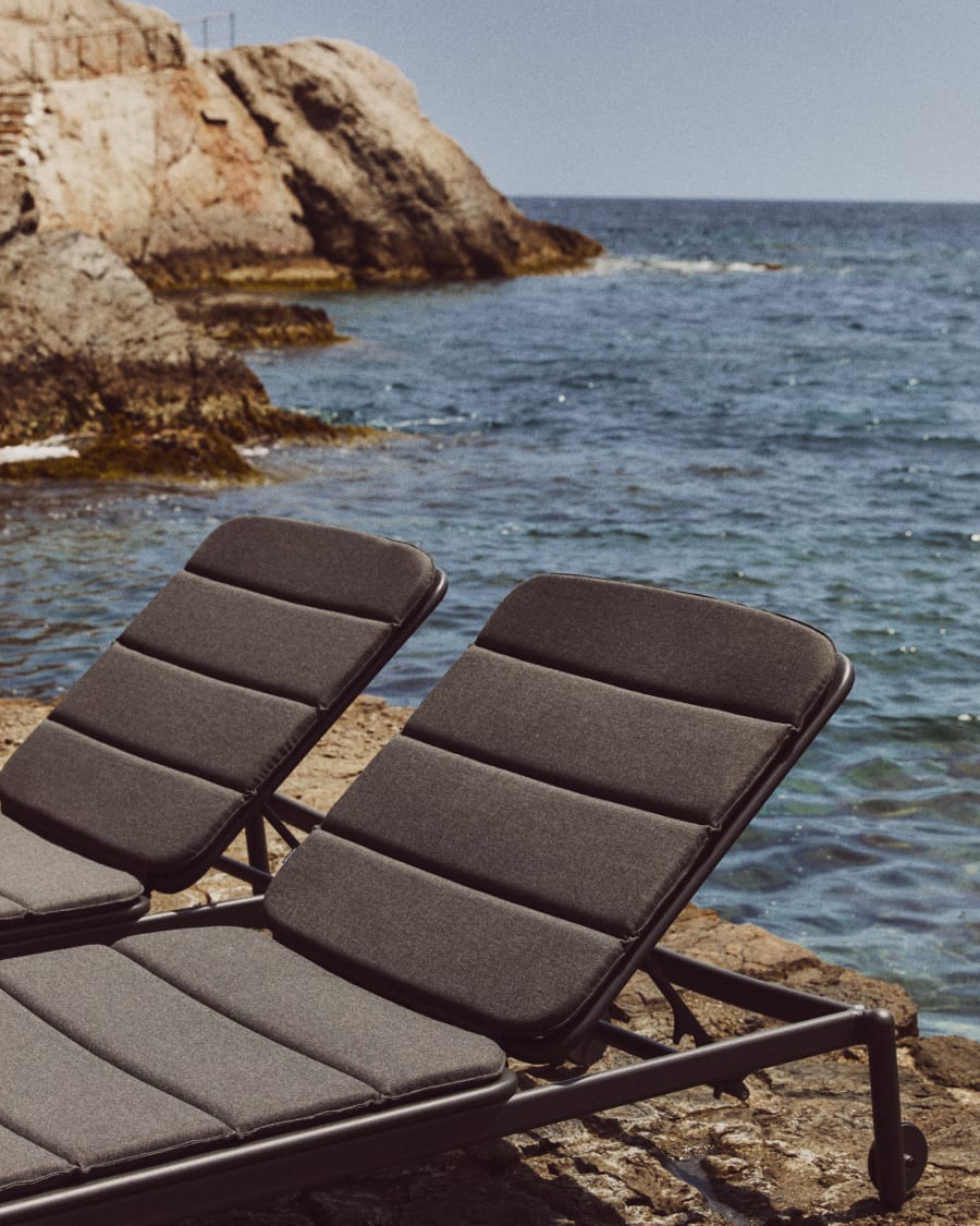 Marcona aluminium sun lounger in a black paint finish