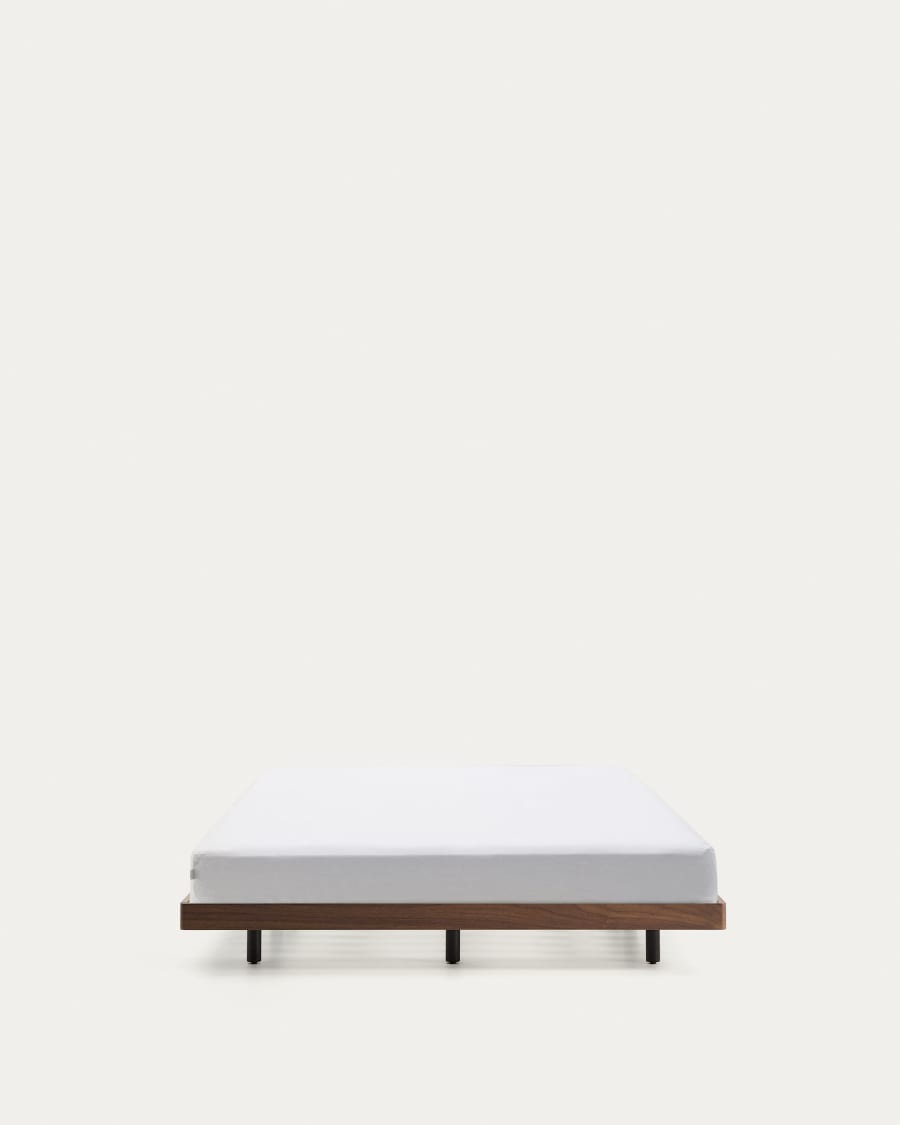 Base Norlen in impiallacciato di noce con finitura scura per materasso da 180 x 200 cm FSC 100%