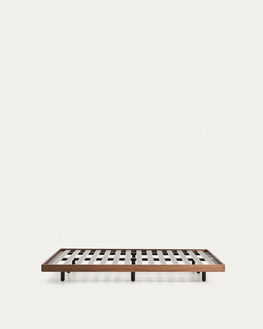Base Norlen in impiallacciato di noce con finitura scura per materasso da 180 x 200 cm FSC 100%