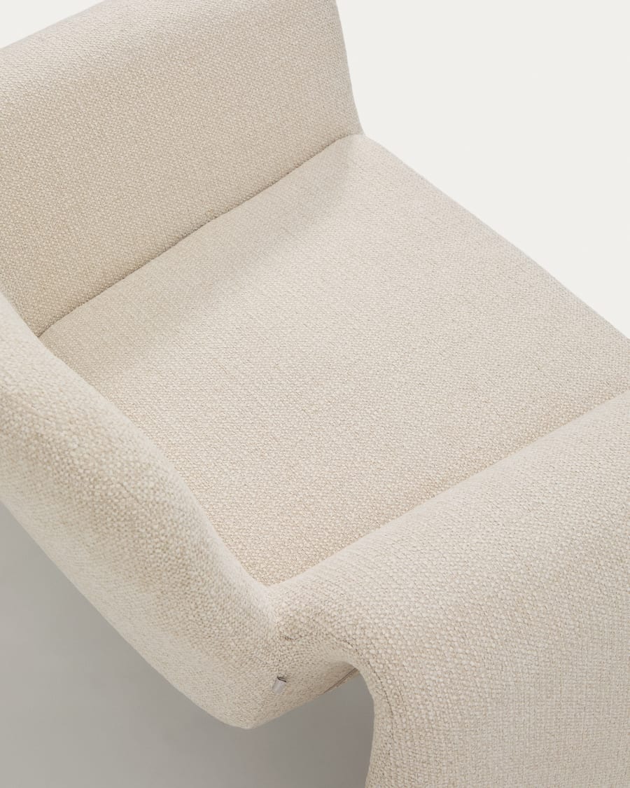 Poltrona Melvia in ciniglia beige
