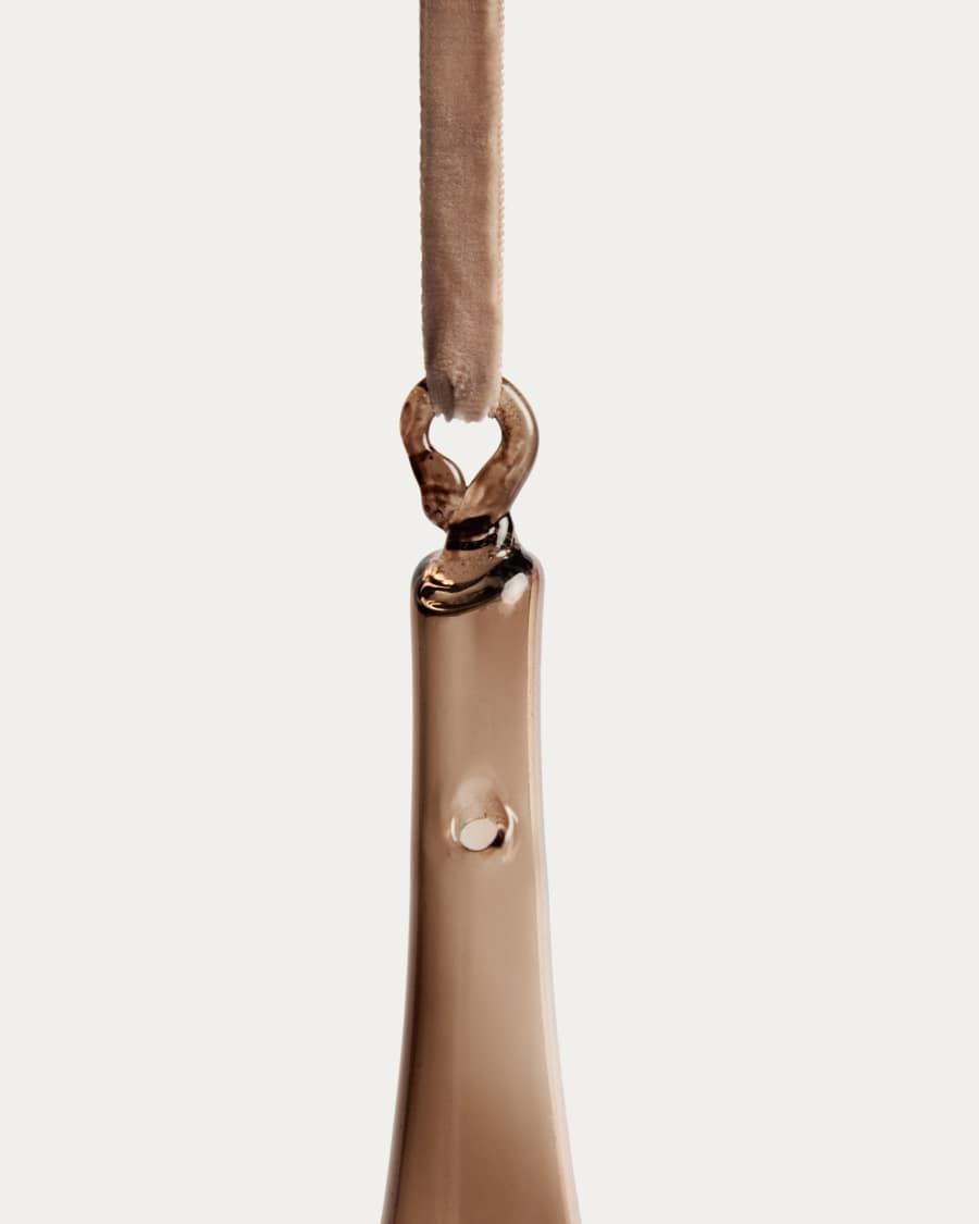 Set Talnea di 2 ornamenti da appendere in vetro riciclato marrone 29,5 cm