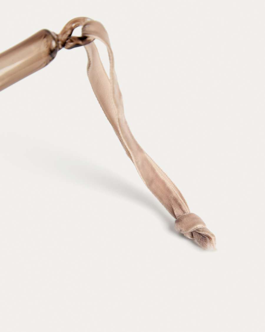 Set Talnea di 2 ornamenti da appendere in vetro riciclato marrone 29,5 cm