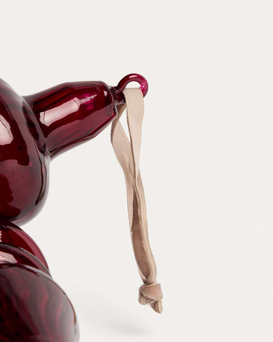 Σετ 2 κρεμαστών στολιδιών Lioren από ανακυκλωμένο κόκκινο γυαλί 31 cm