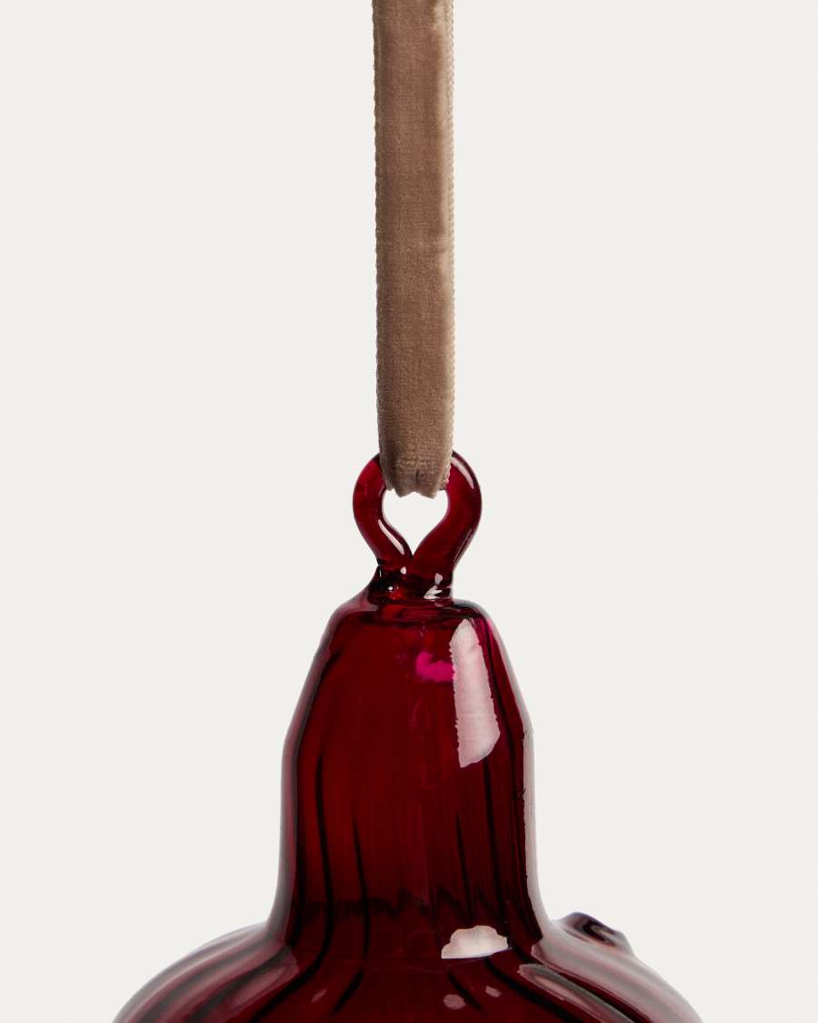 Σετ 2 κρεμαστών στολιδιών Lioren από ανακυκλωμένο κόκκινο γυαλί 31 cm