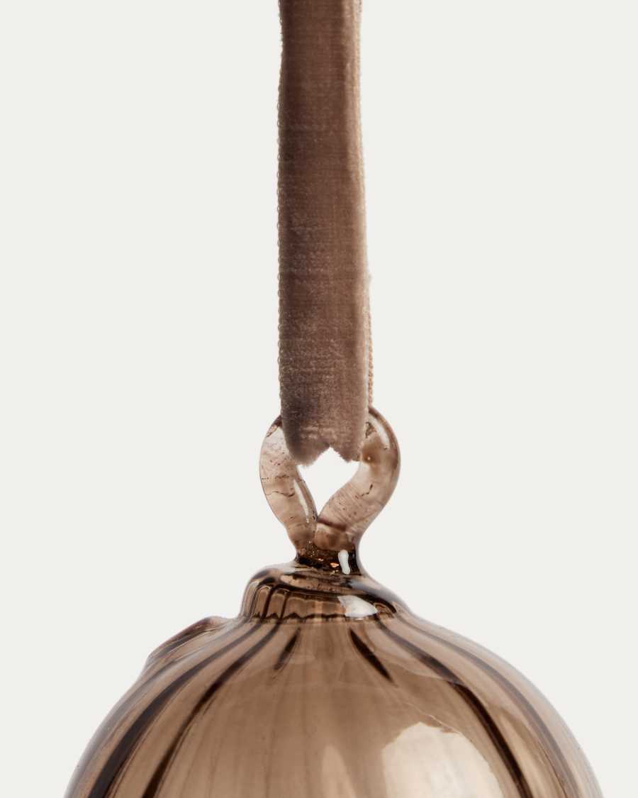 Oranel set of 4 brown recycled glass hanging ornaments
