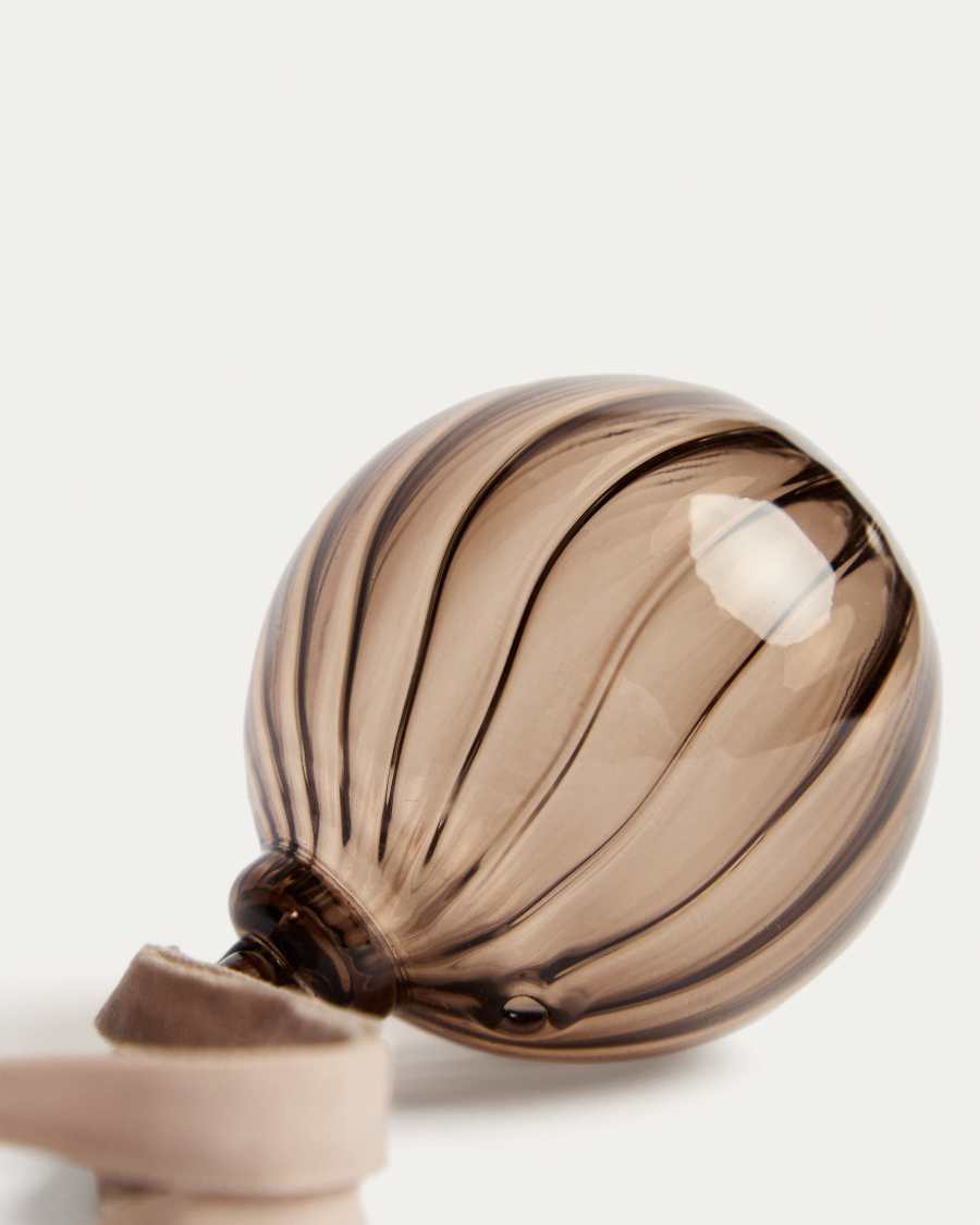 Oranel set of 4 brown recycled glass hanging ornaments