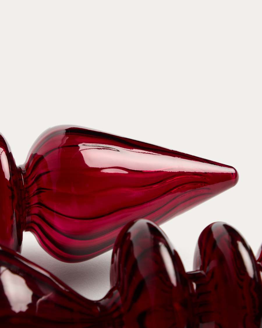 Σετ 2 κρεμαστών στολιδιών Lioren από ανακυκλωμένο κόκκινο γυαλί 31 cm