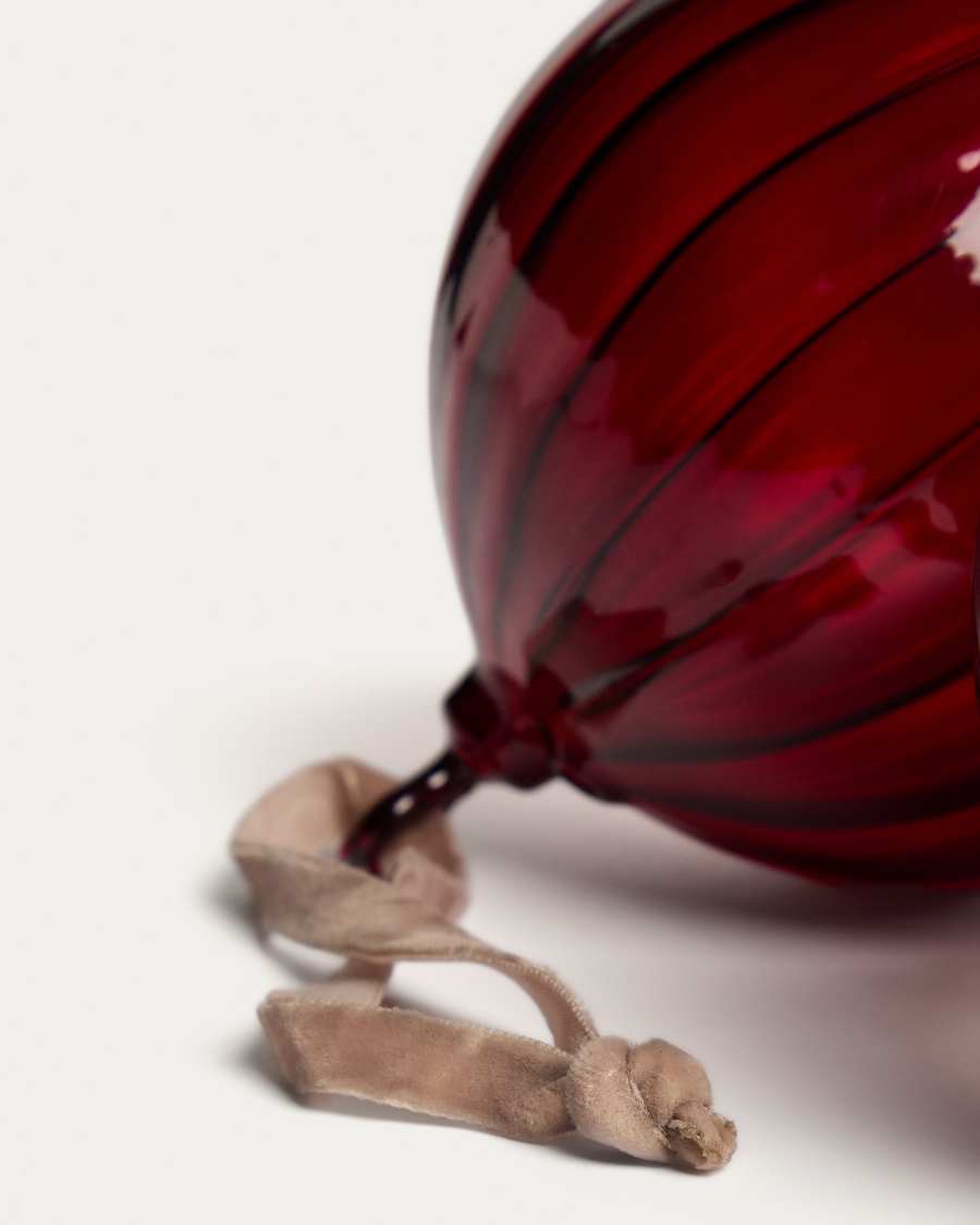 Σετ 2 κρεμαστών διακοσμητικών Oranel από ανακυκλωμένο γυαλί σε κόκκινο χρώμα Ø 10 cm