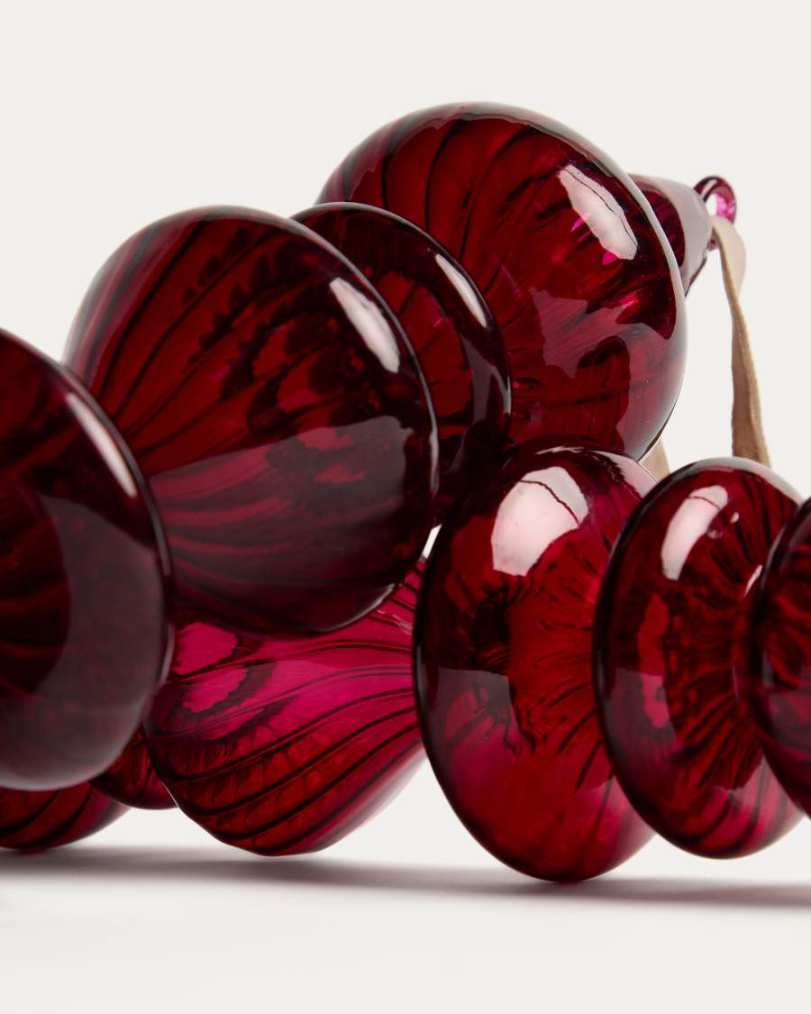 Σετ 2 κρεμαστών στολιδιών Lioren από ανακυκλωμένο κόκκινο γυαλί 31 cm