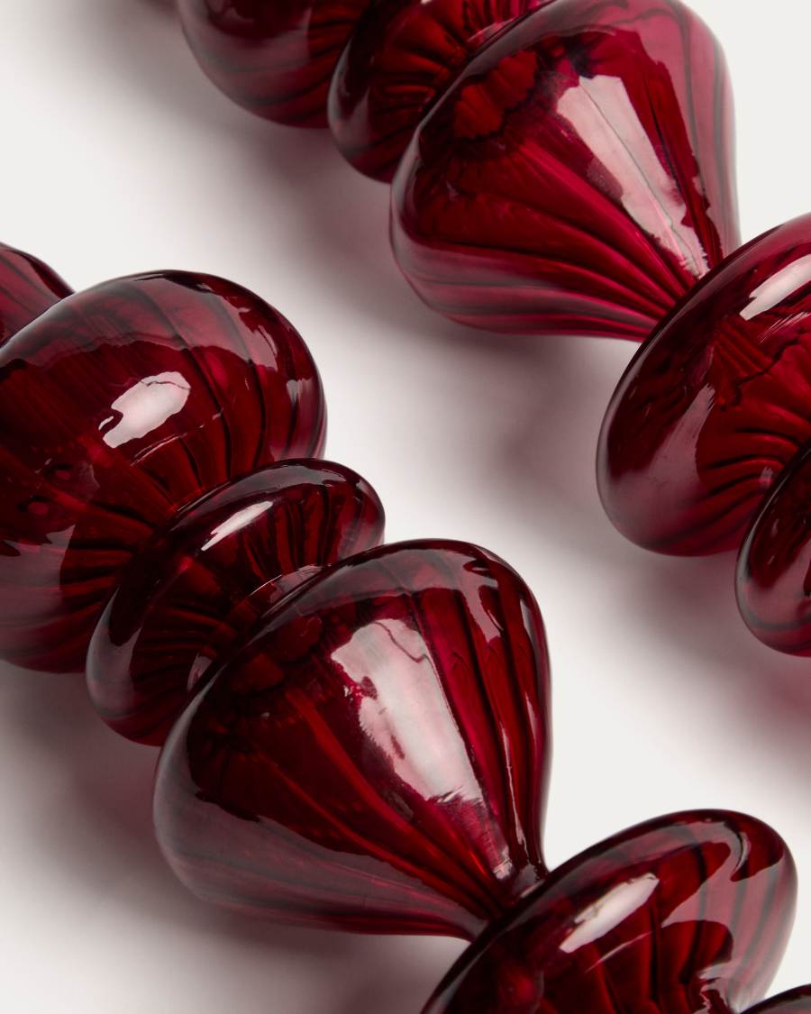 Σετ 2 κρεμαστών στολιδιών Lioren από ανακυκλωμένο κόκκινο γυαλί 31 cm