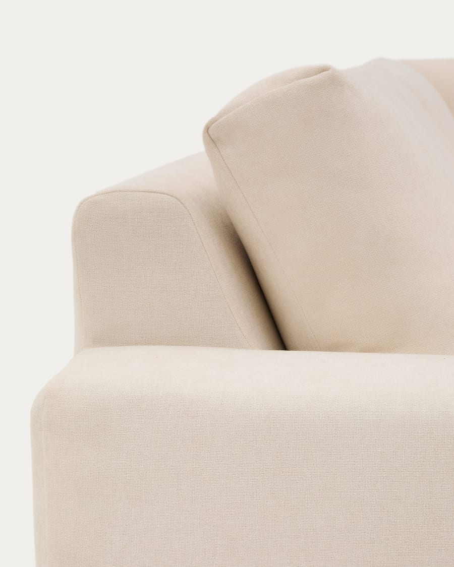 Canapé d’angle modulable déhoussable Alea 5 places chenille écrue 310 x 310 cm