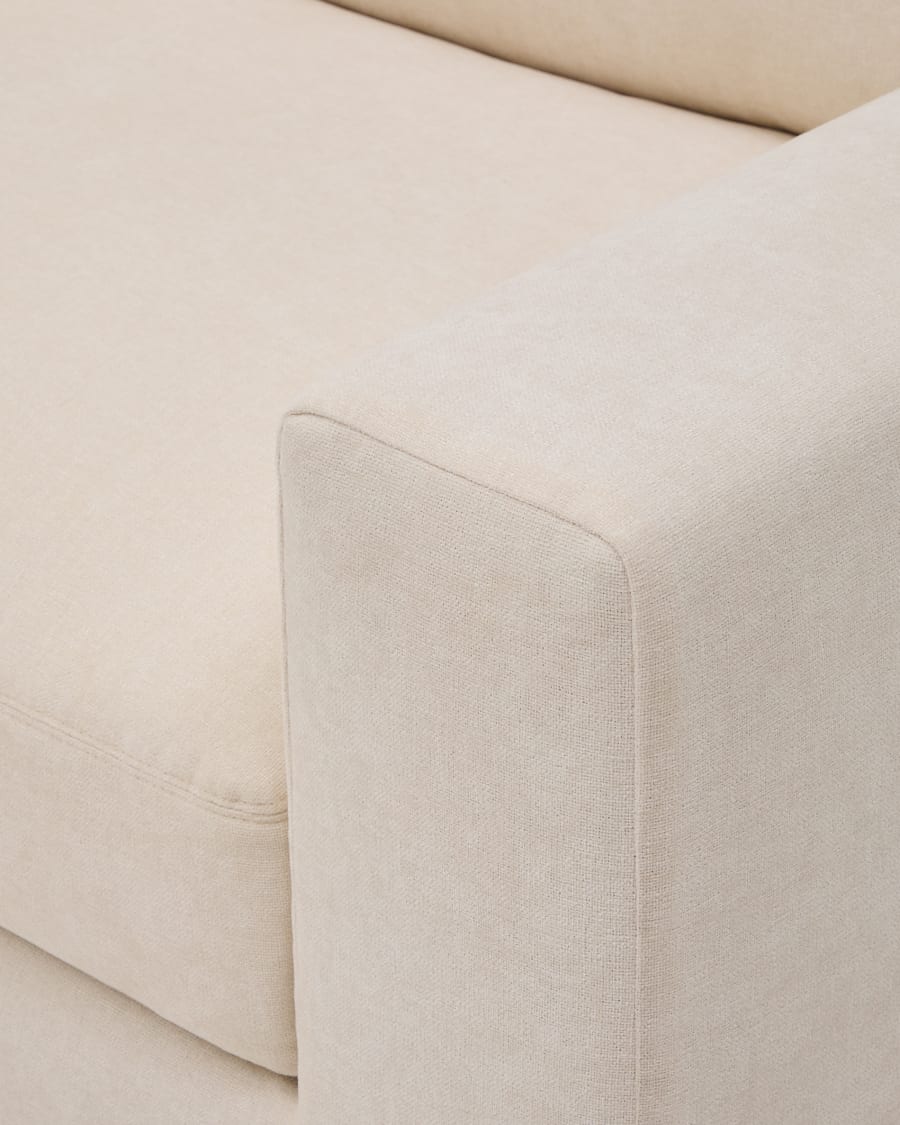Canapé d’angle modulable déhoussable Alea 5 places chenille écrue 310 x 310 cm