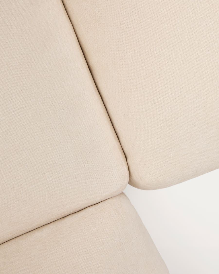 Canapé d’angle modulable déhoussable Alea 5 places chenille écrue 310 x 310 cm