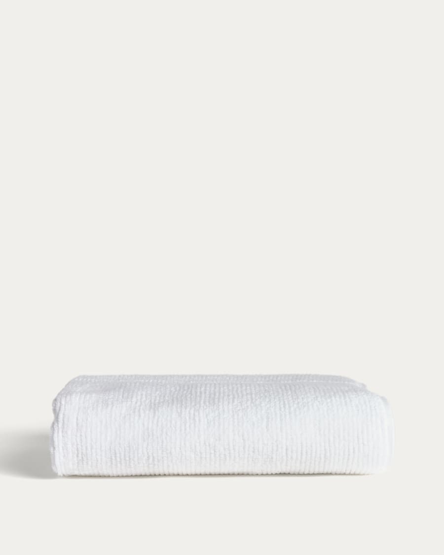 Olvira 100% cotton white jacquard bath towel 70 x 140cm
