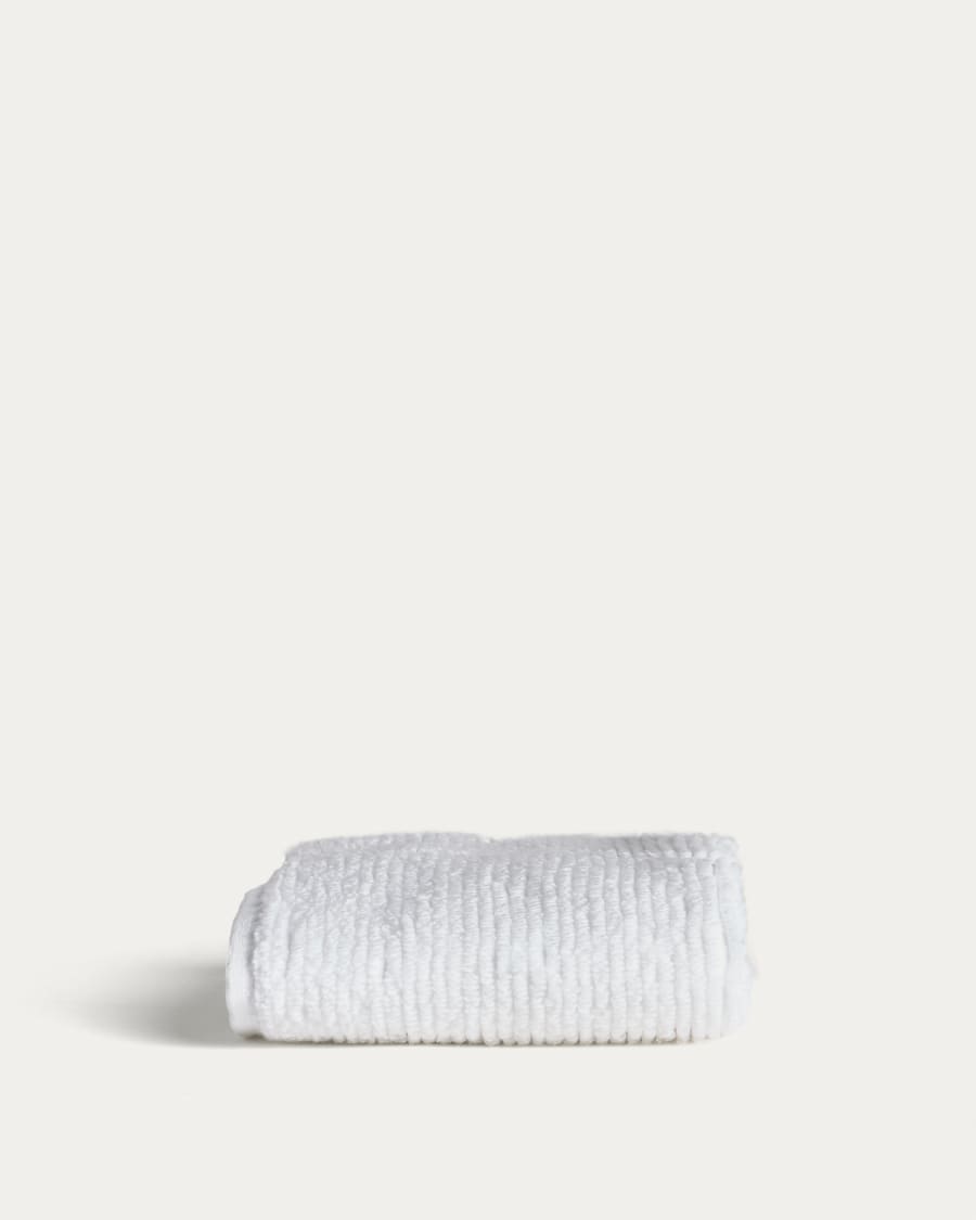 Olvira 100% cotton white jacquard hand towel 30 x 50cm