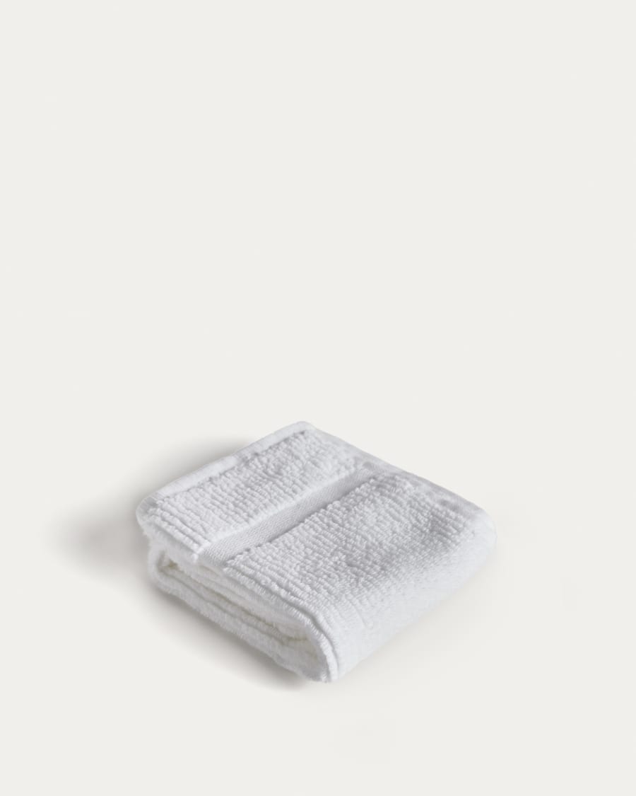 Olvira 100% cotton white jacquard hand towel 30 x 50cm