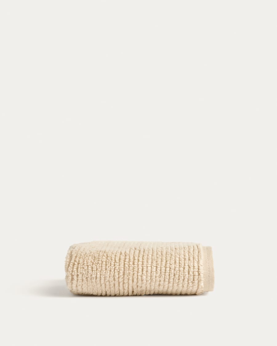 Toilettenhandtuch Olvira aus 100 % Baumwolle mit Jacquard-Muster, beige, 30 x 50 cm
