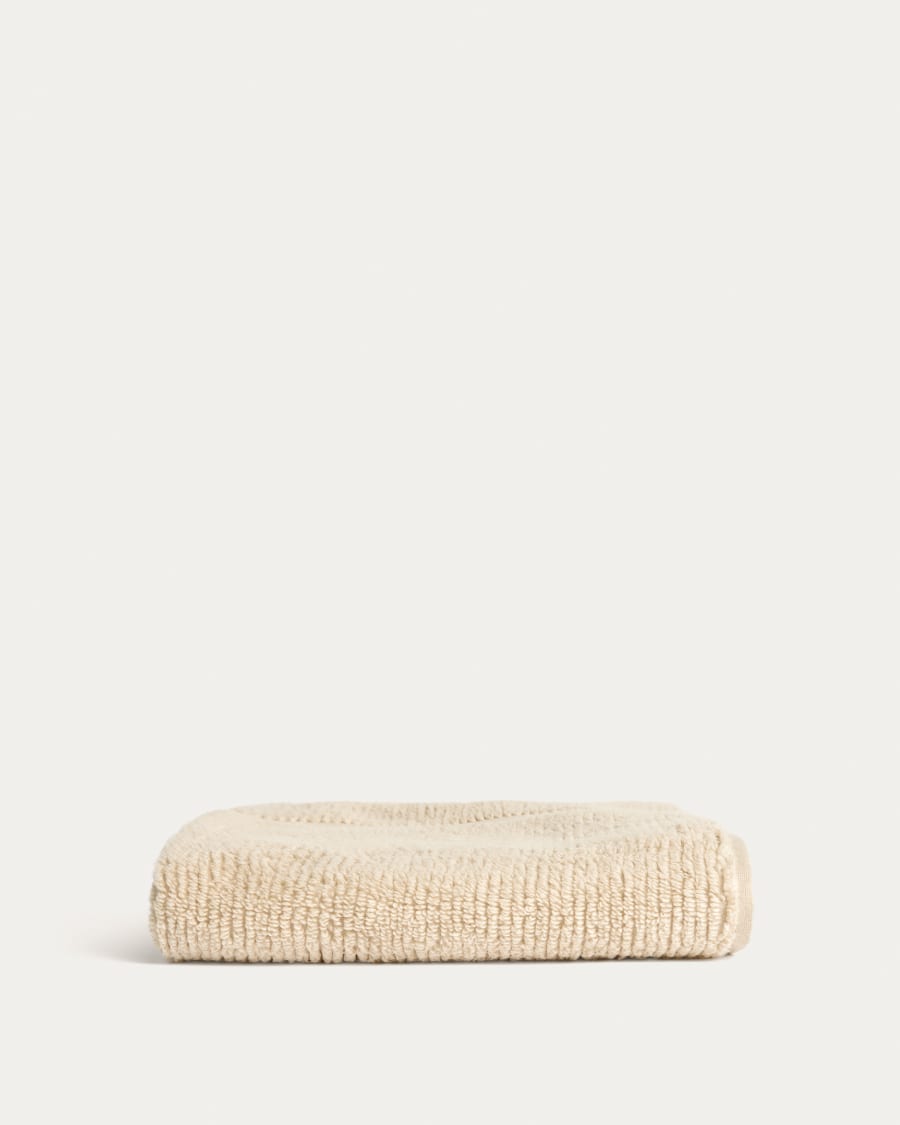 Handtuch Olvira aus 100 % Baumwolle mit Jacquard-Muster, beige, 50 x 90 cm