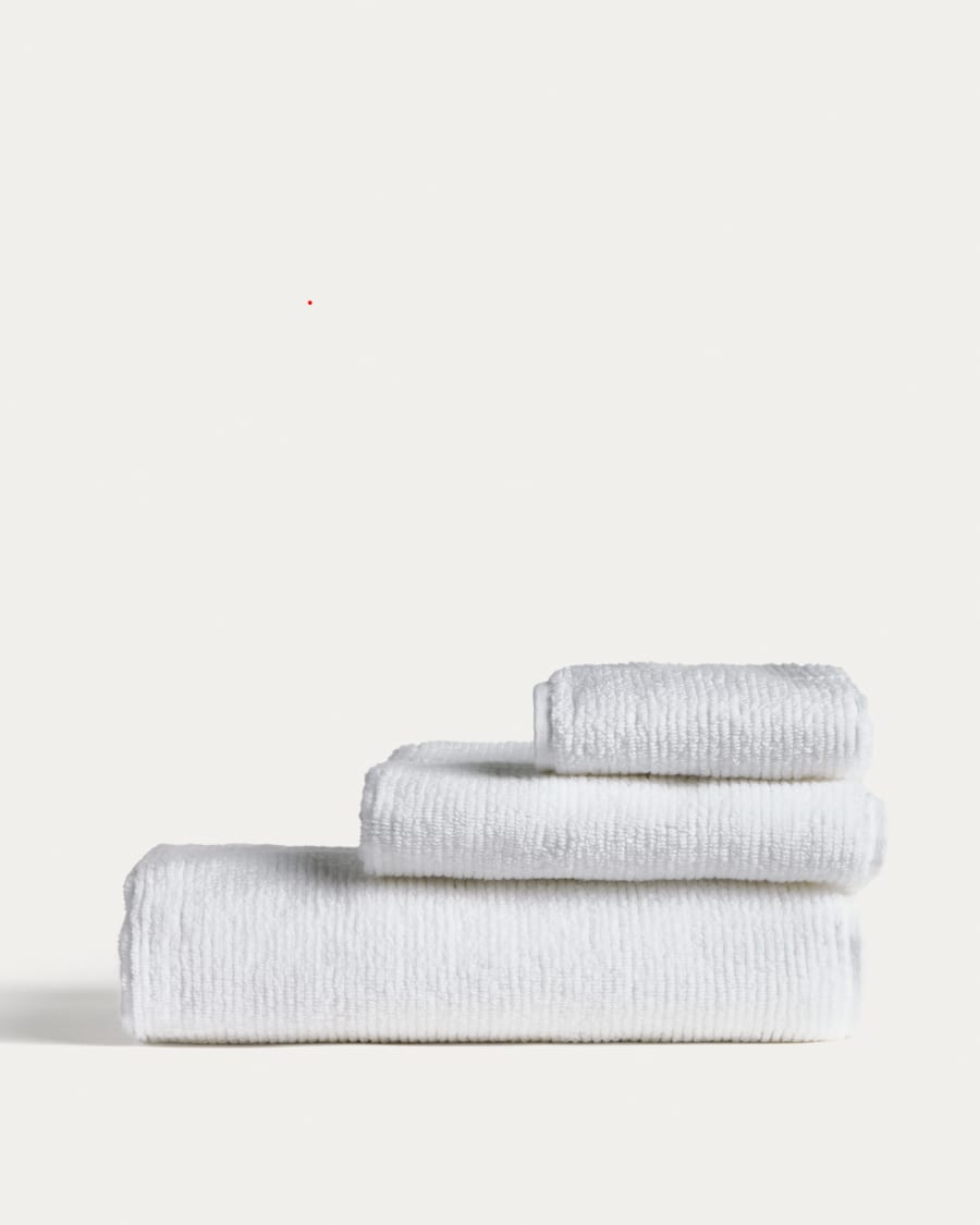 Olvira 100% cotton white jacquard hand towel 30 x 50cm