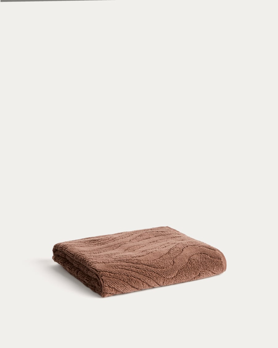 Dalira 100% cotton dark brown zebra jacquard hand towel 50 x 90cm