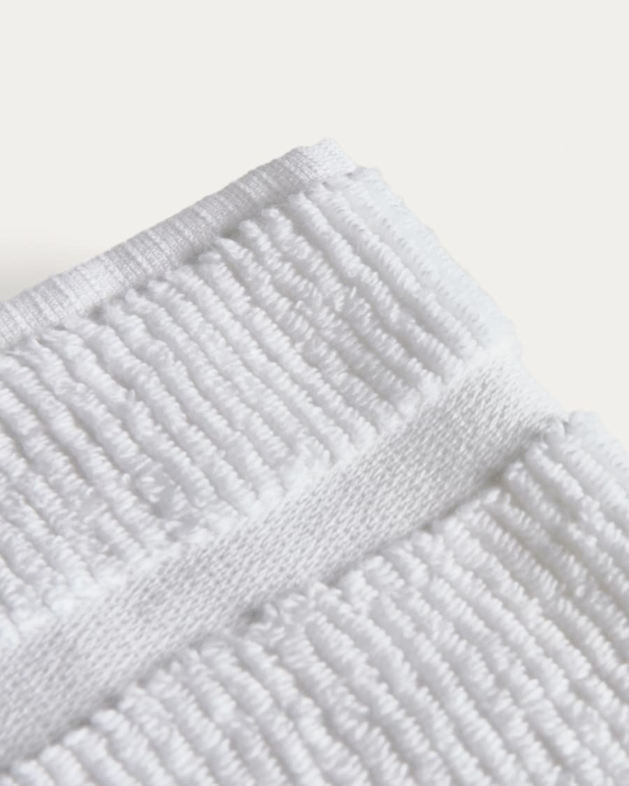 Olvira 100% cotton white jacquard hand towel 30 x 50cm