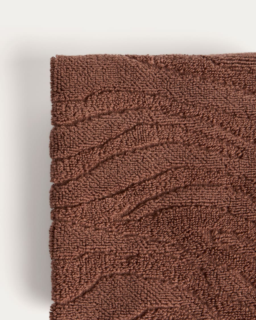 Dalira 100% cotton dark brown zebra jacquard face towel 30 x 50cm
