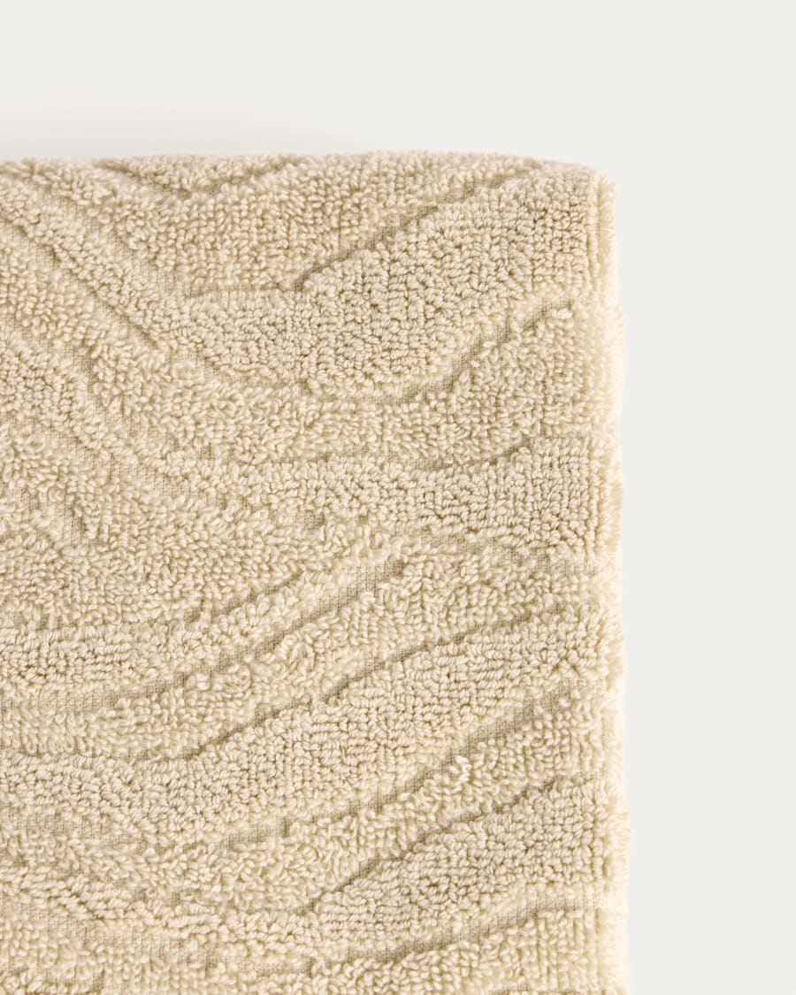 Dalira 100% cotton beige zebra jacquard face towel 30 x 50cm