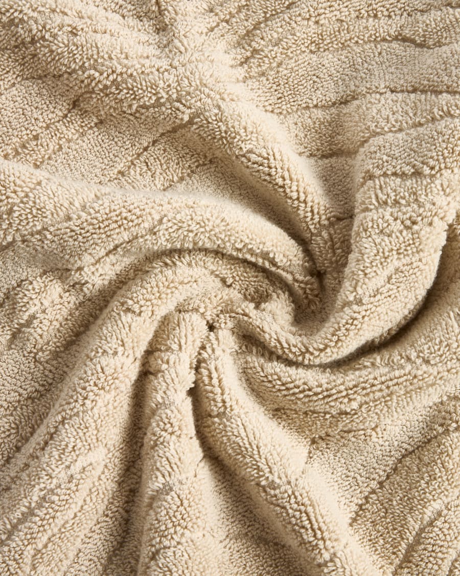 Dalira 100% cotton beige zebra jacquard bath towel 70 x 140cm