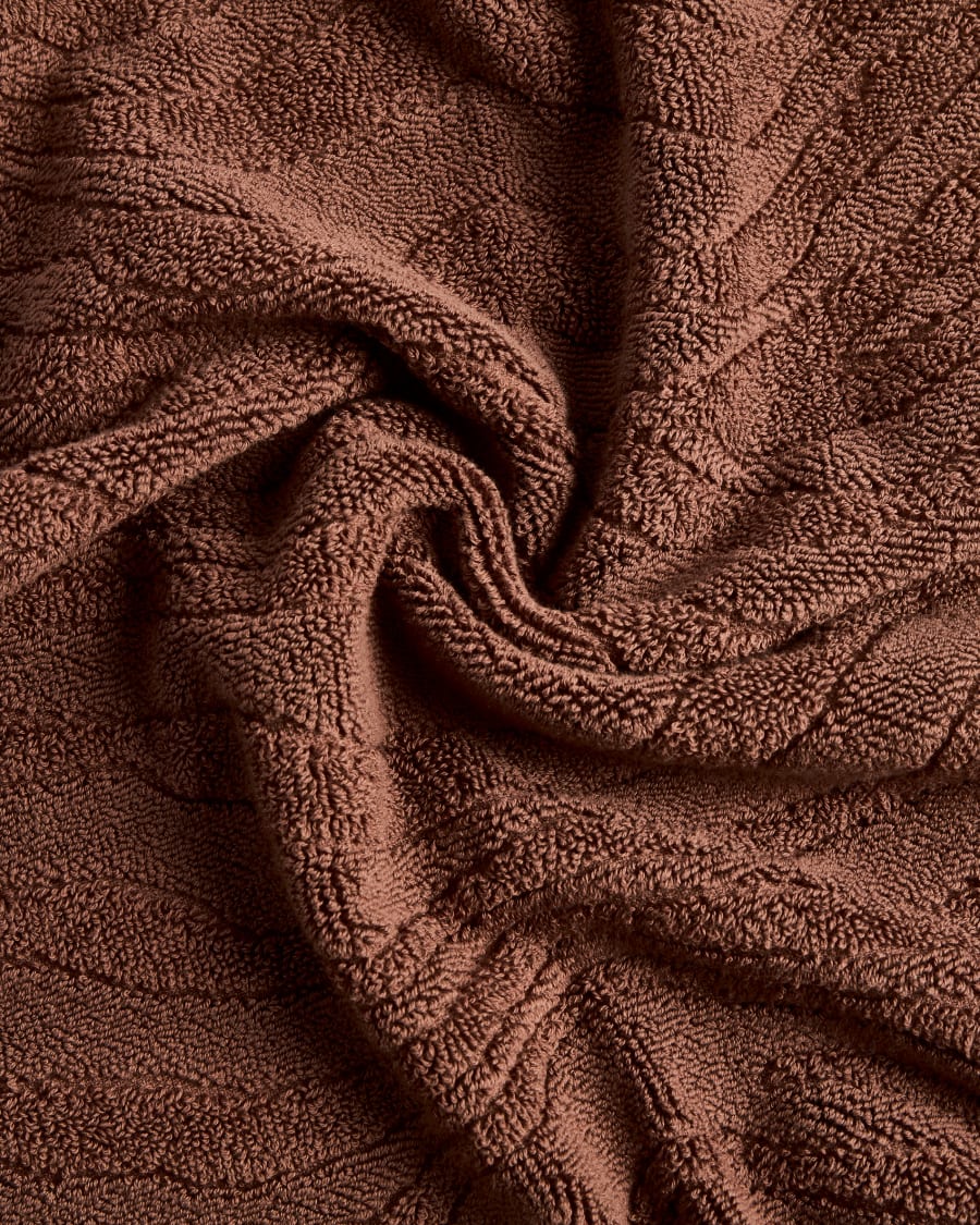 Dalira 100% cotton dark brown zebra jacquard face towel 30 x 50cm