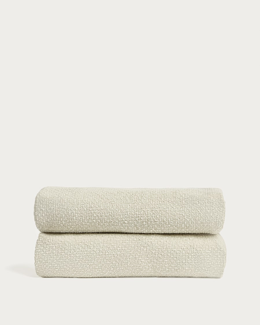 Martina bed cover in ecru chenille for mattress 90 x 200cm
