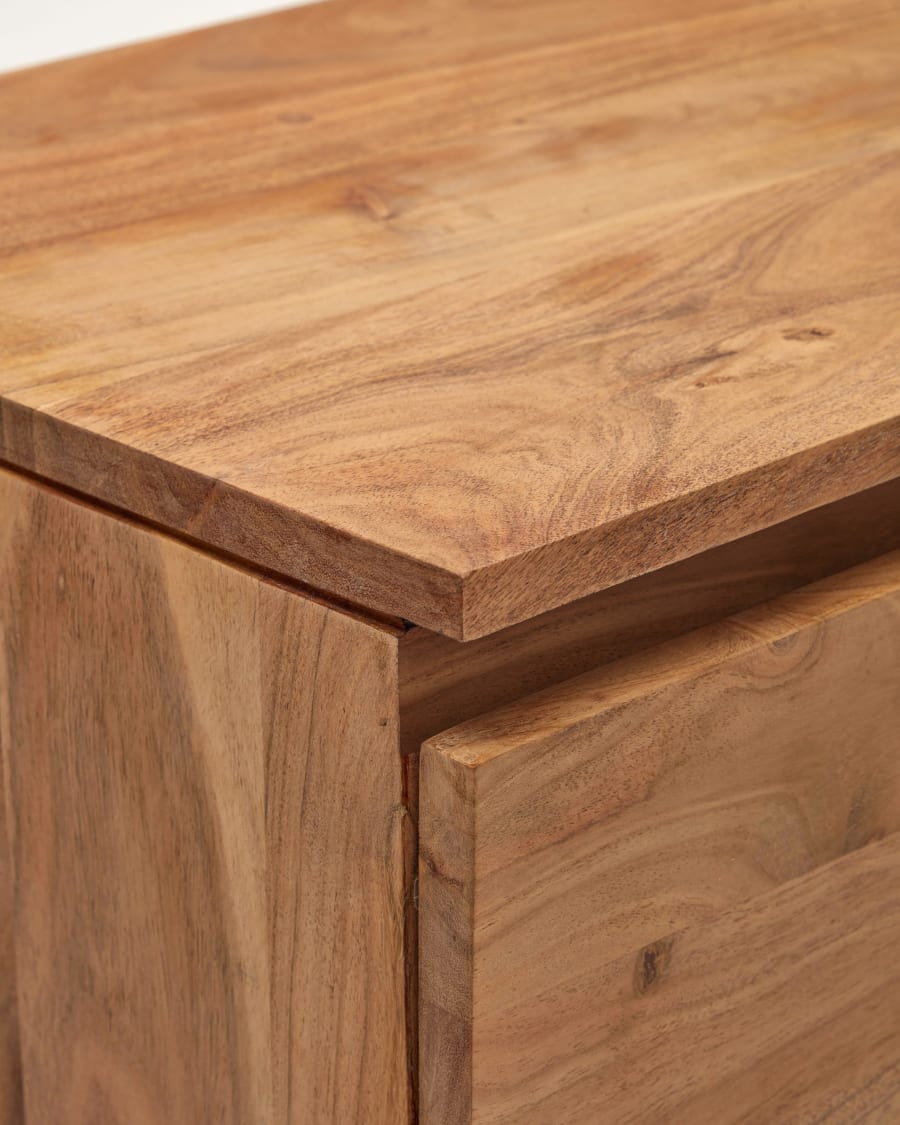 Uxue 3-door TV stand in solid acacia wood with bleached finish 200 x 58cm