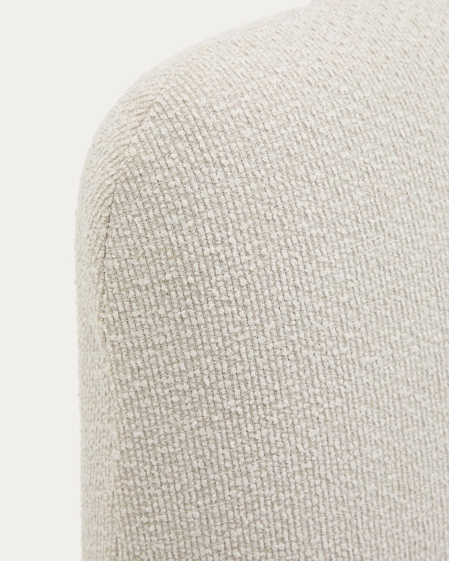 Martina bed with removable cover in ecru chenille for mattress 180 x 200cm