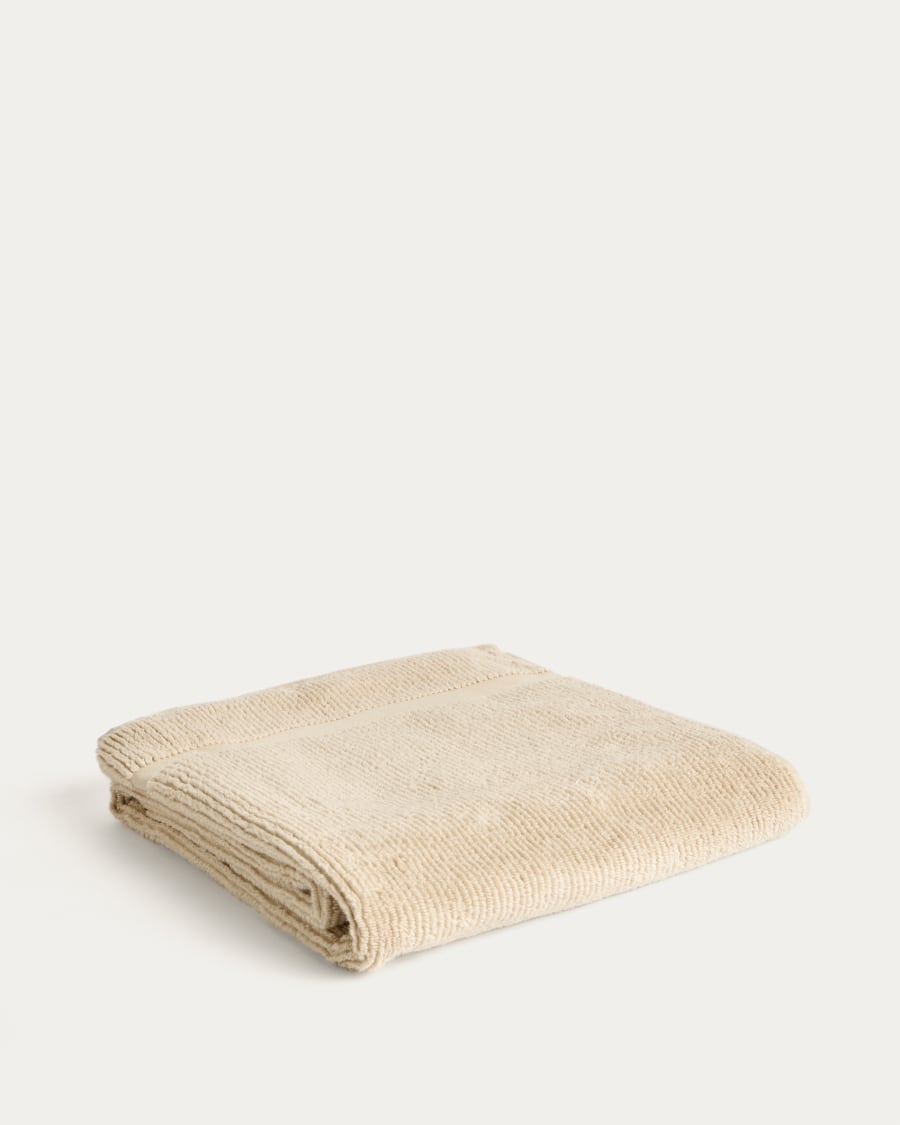 Olvira 100% cotton beige jacquard bath towel 70 x 140cm