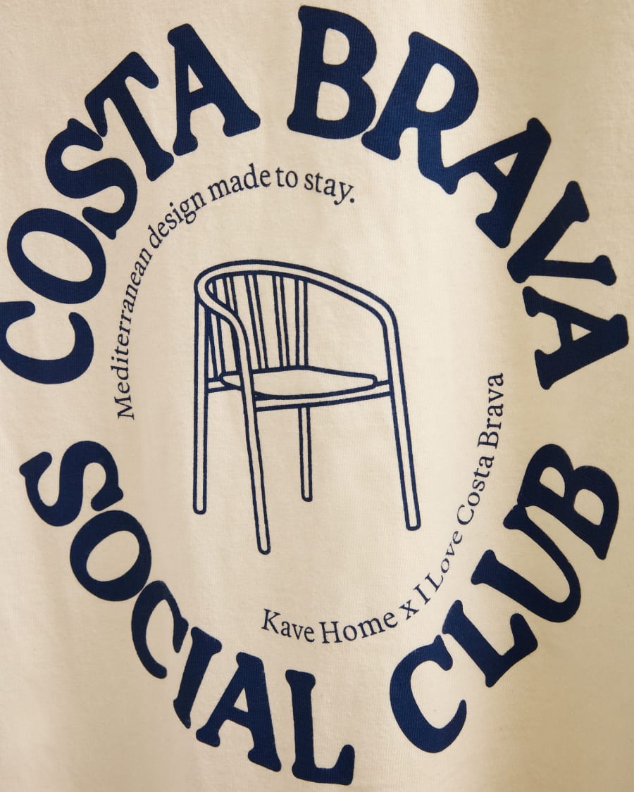 Unisex-T-Shirt I Love Costa Brava x Kave Home aus 100 % Baumwolle, Farbe Natur, Größe L