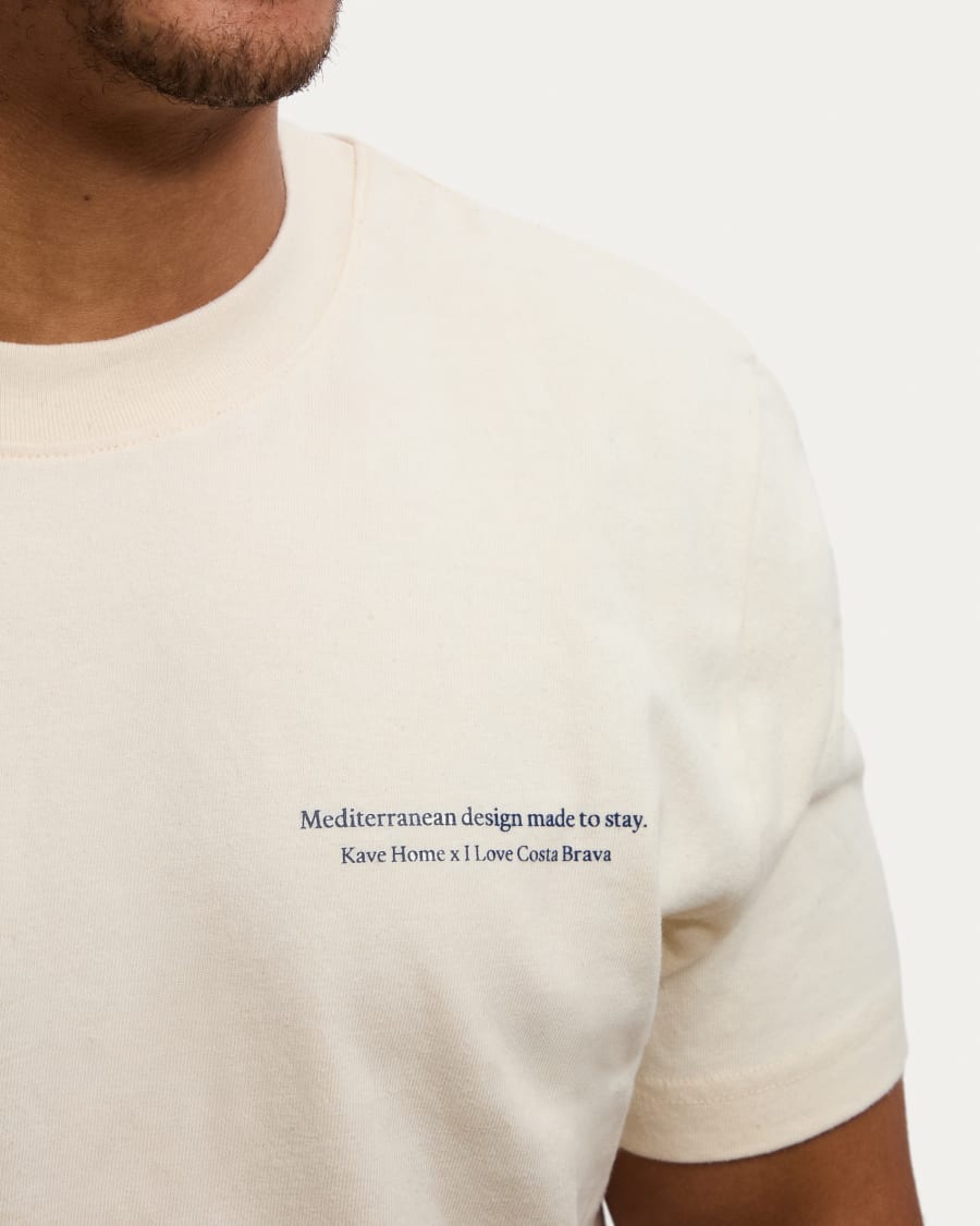 Unisex-T-Shirt I Love Costa Brava x Kave Home aus 100 % Baumwolle, Farbe Natur, Größe XL