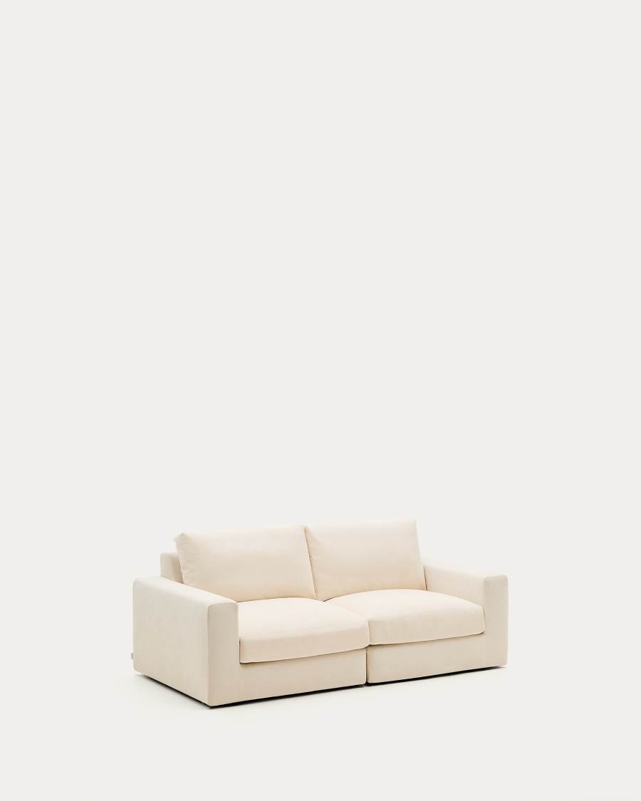 Alea removable cover modular sofa 3-seater in natural chenille 220 cm