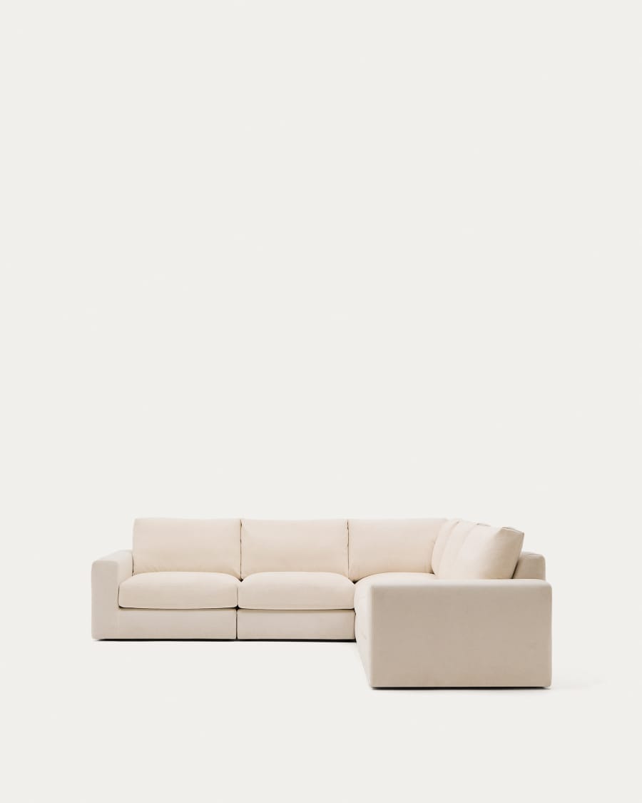 Alea removable cover modular sofa 5-seater in chenille 310 x 310 cm
