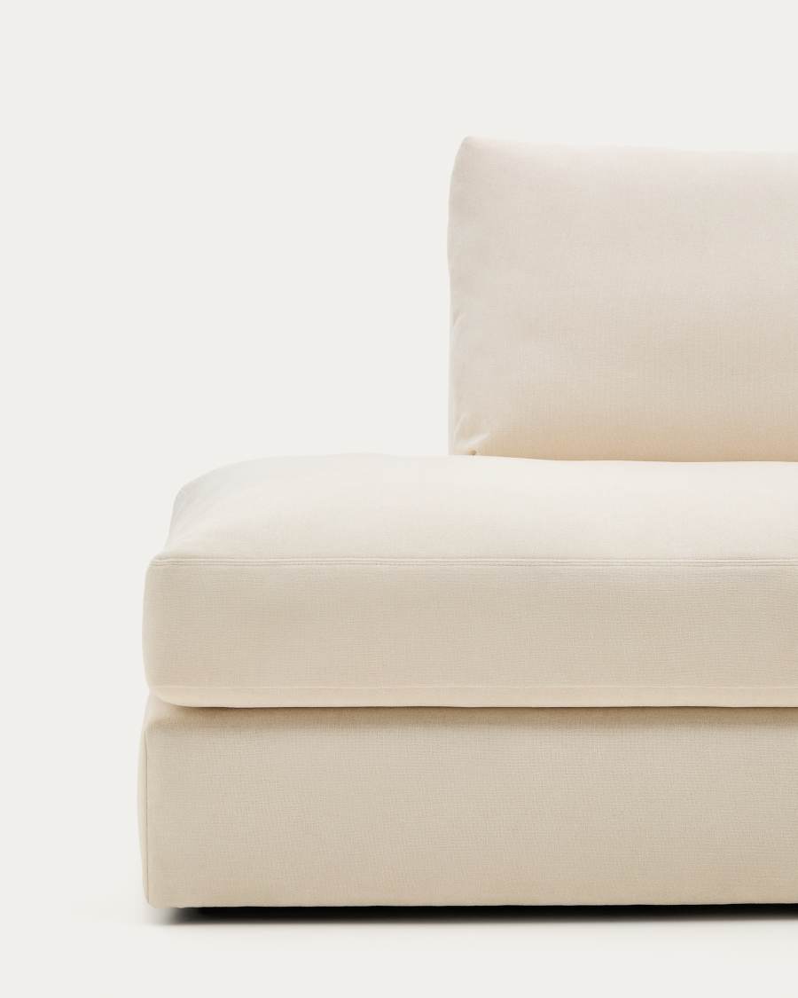 Alea removable cover modular sofa 5-seater in natural chenille right chaise longue 340 cm