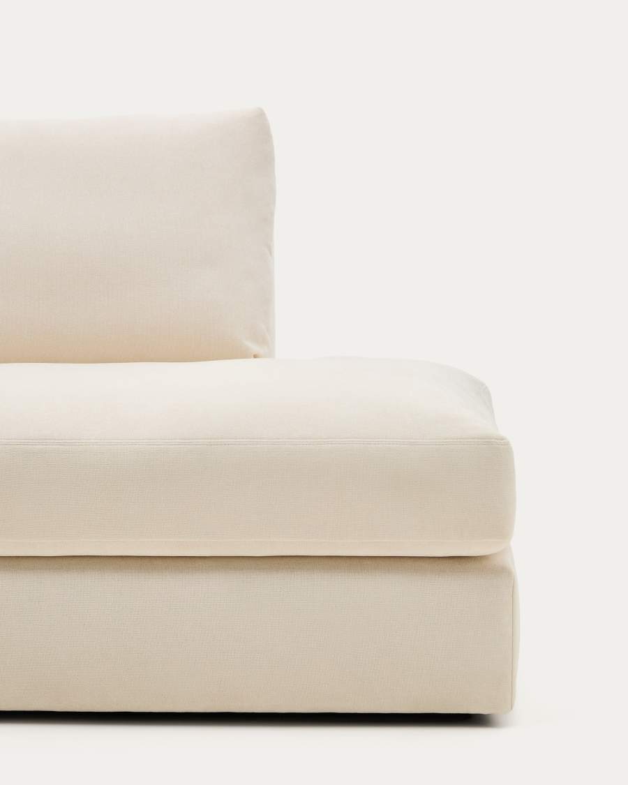 Alea removable cover modular sofa 5-seater in natural chenille left chaise longue 340 cm