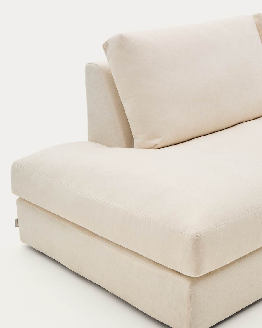 Alea removable cover modular sofa 5-seater in natural chenille right chaise longue 340 cm