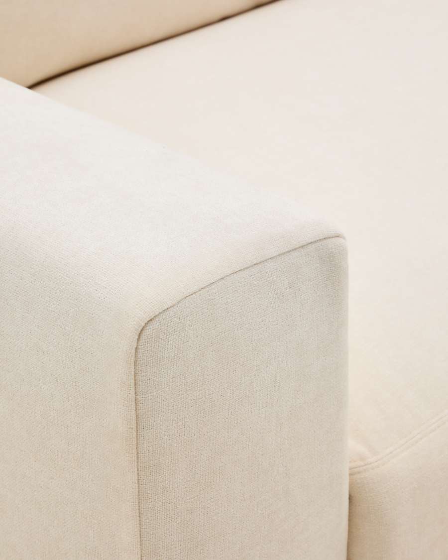 Alea removable cover modular sofa 4-seater in natural chenille right chaise longue 310 cm