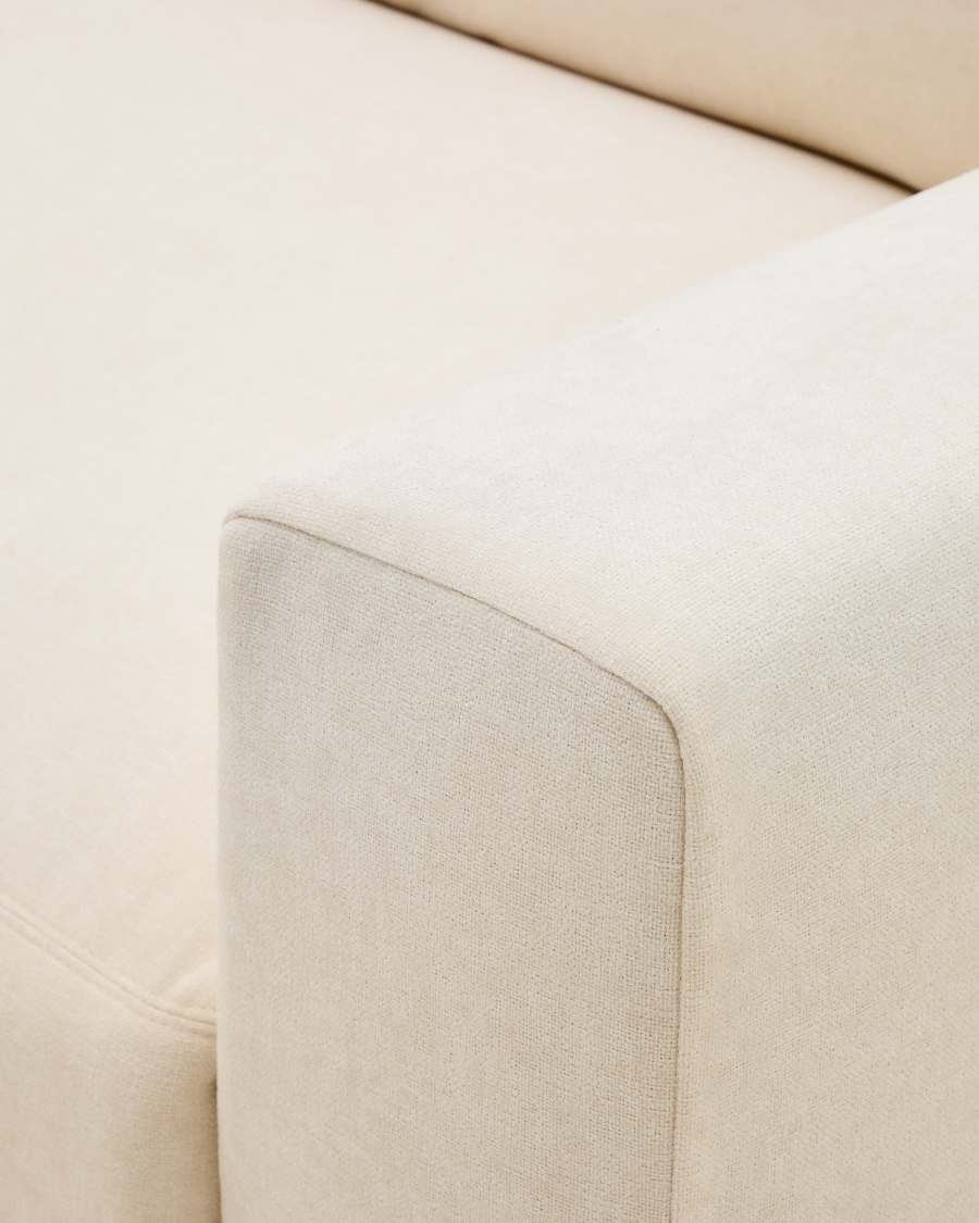 Alea removable cover modular sofa 3-seater in natural chenille left chaise longue 220 cm