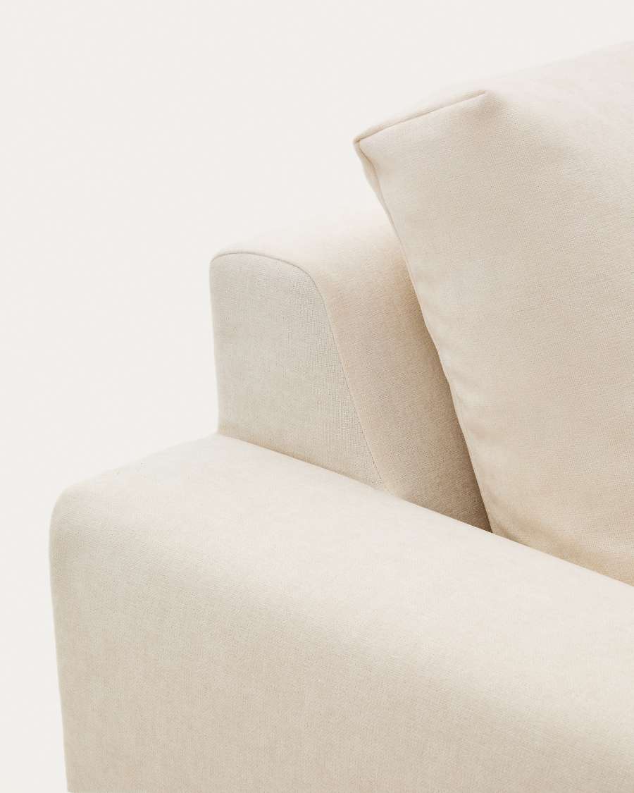 Alea removable cover modular sofa 4-seater in natural chenille right chaise longue 310 cm